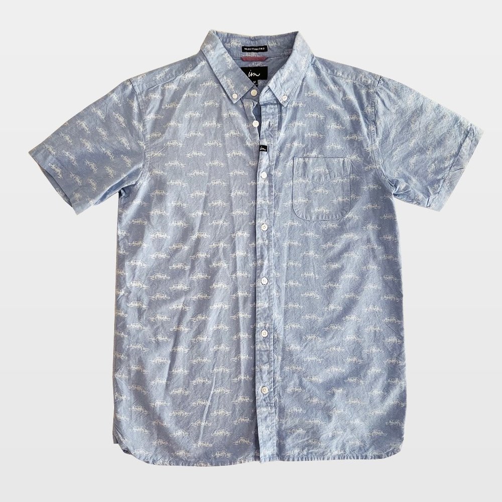Imperial Motion • size M •  waves‎ print short-sleeve button-down